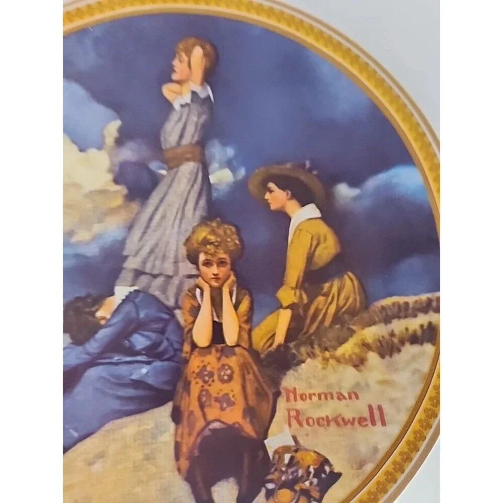 Norman Rockwell Waiting On The Shore Rediscovered Women Plate Limited Edition